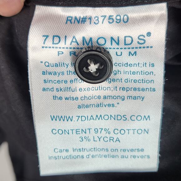 7 Diamonds Stretch Cotton Chocolate Brown Shirt Sleeve Button Up Shirt SZ XL EUC - Picture 12 of 15